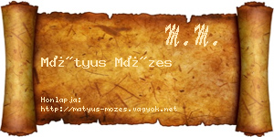 Mátyus Mózes névjegykártya