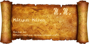 Mátyus Mózes névjegykártya